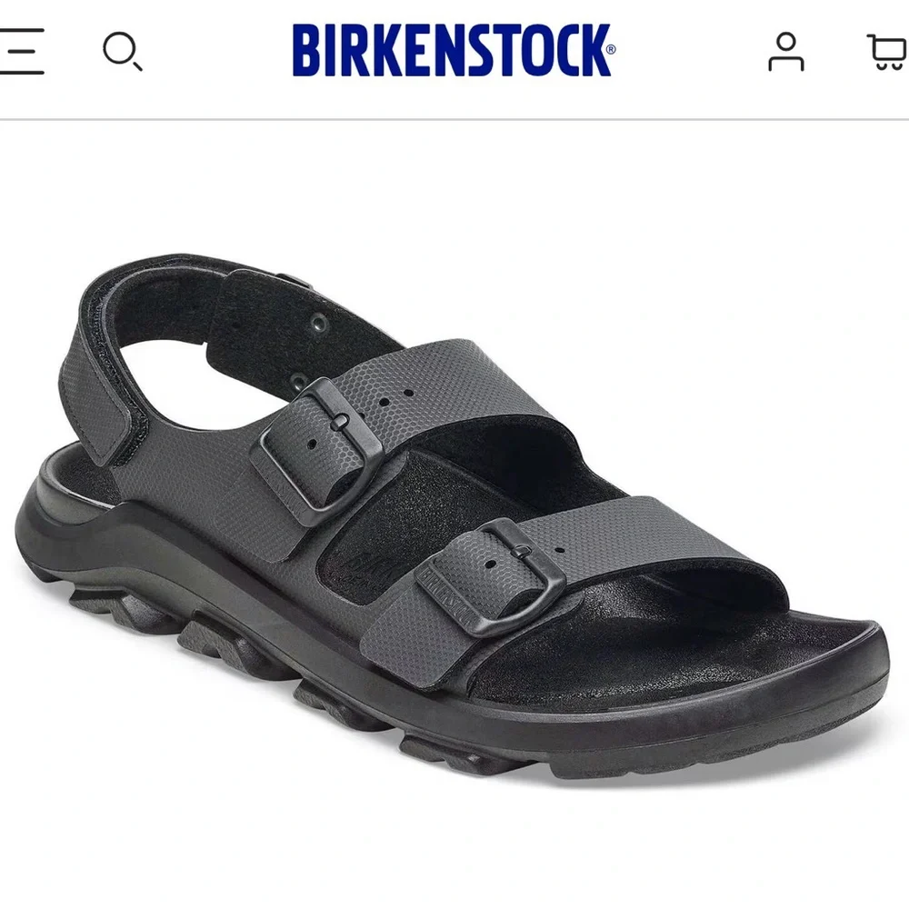 Birkenstock Black Dual-Strap‎ Kids Sandal with Heel Strap
